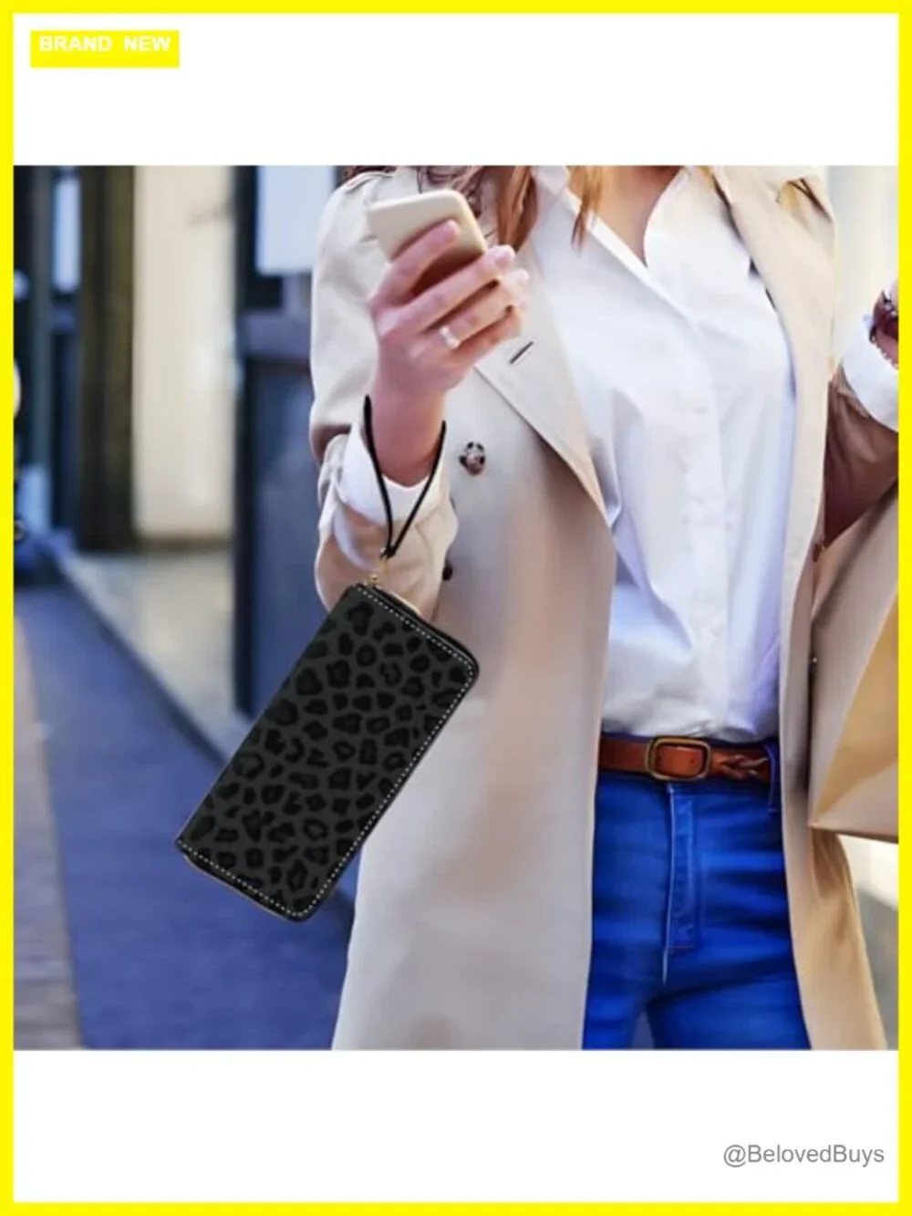 PU Leather Wristlet Wallet with Zipper Card Holder - Women's Long Travel Wallet